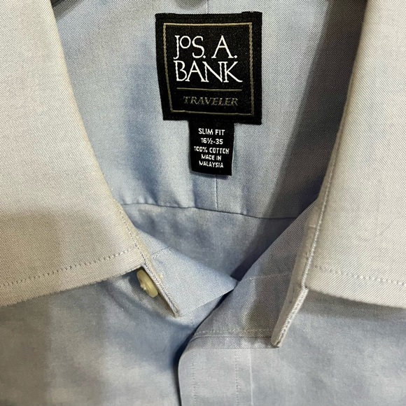 Jos A Bank Traveler's Collection Long Sleeve Button Up Shirt Men's sz 16 1/2 35 - Picture 3 of 3